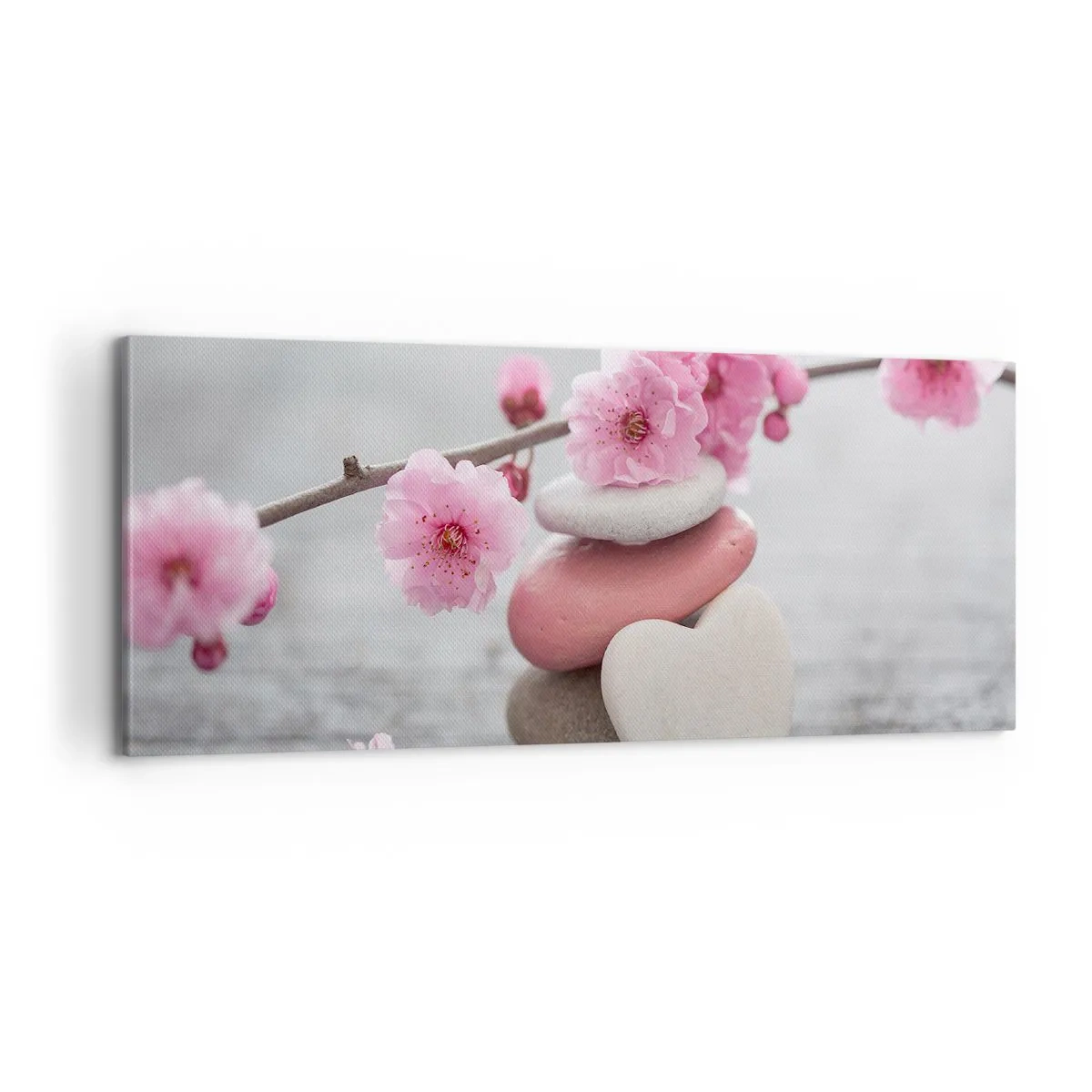 Lærredstryk - Billede på lærred - Kirsebærblomstens lyksalighed - 100x40 cm