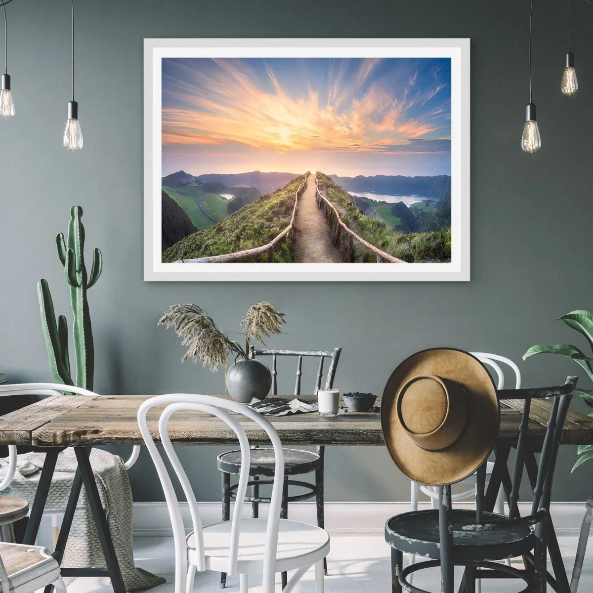 Plakat i hvid ramme - Tæt på himlen - 91x61 cm