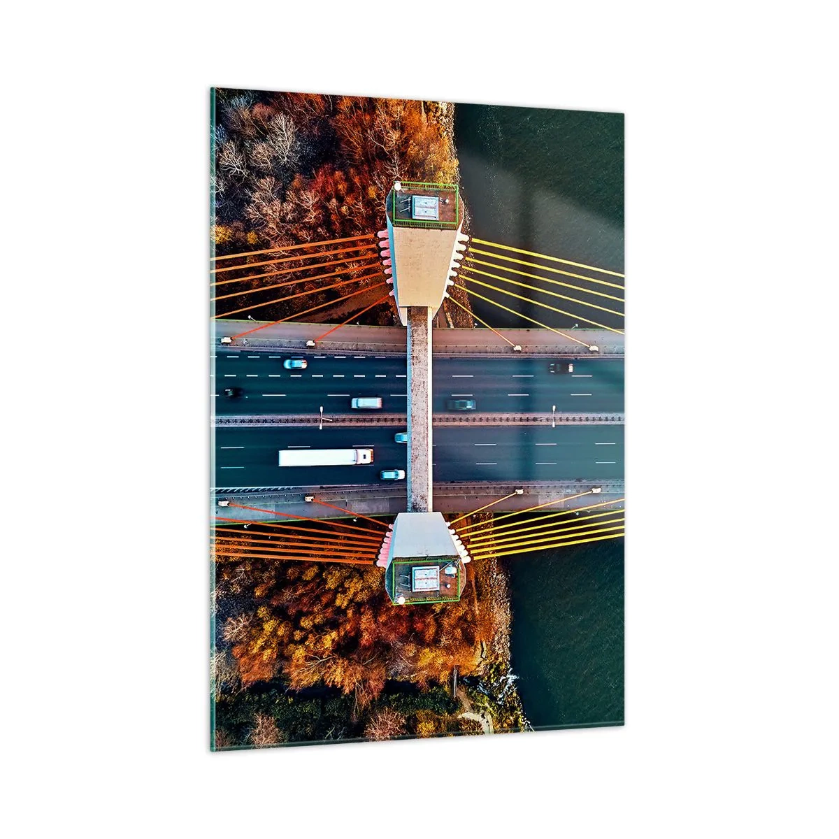 Billede på glas - Bag vandet, bag skovene - 50x70 cm