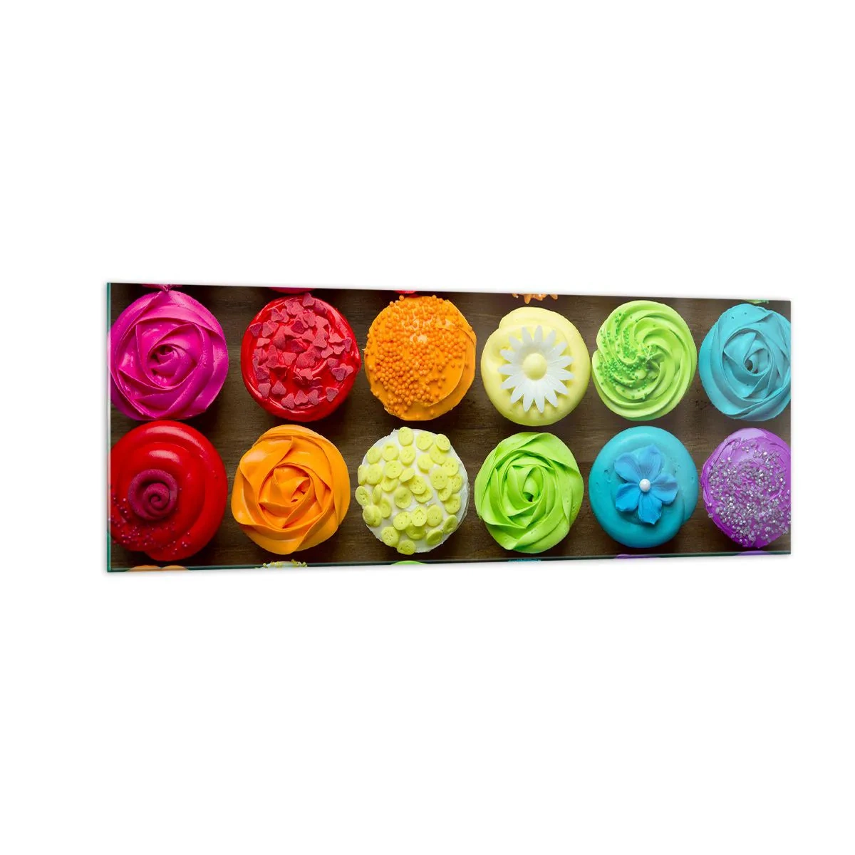 Billede på glas - Alle er forskellige - alle er lækre - 140x50 cm