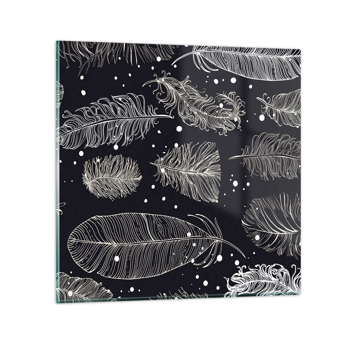 Billede på glas - Fjerede blonder - 70x70 cm