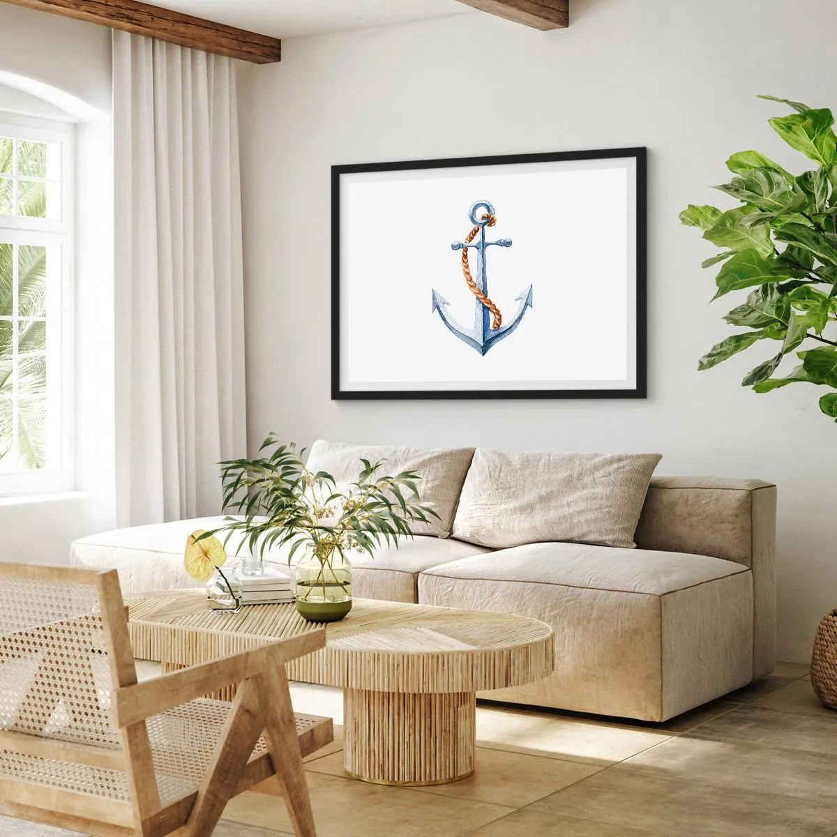 Plakat i sort ramme - Ahoj eventyr! - 50x40 cm