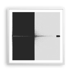 Plakat i hvid ramme - Lige til sagen - 60x60 cm