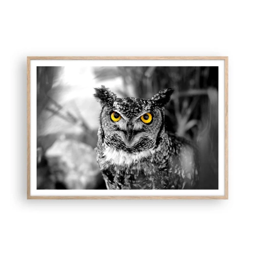 Plakat i ramme af lyst egetræ - Intet kan skjules - 100x70 cm