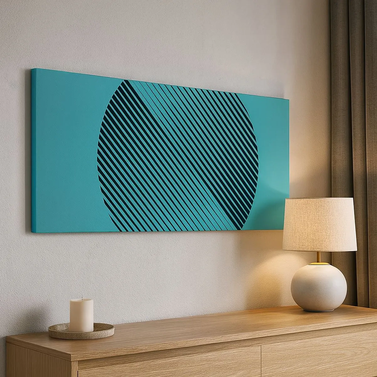 Lærredstryk - Billede på lærred - Cirklen - en geometrisk variation - 100x40 cm