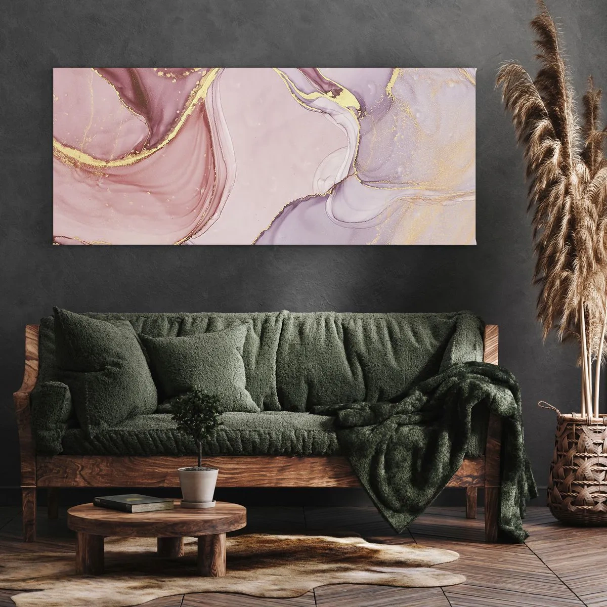 Lærredstryk - Billede på lærred - Et kærtegn af farver - 100x40 cm