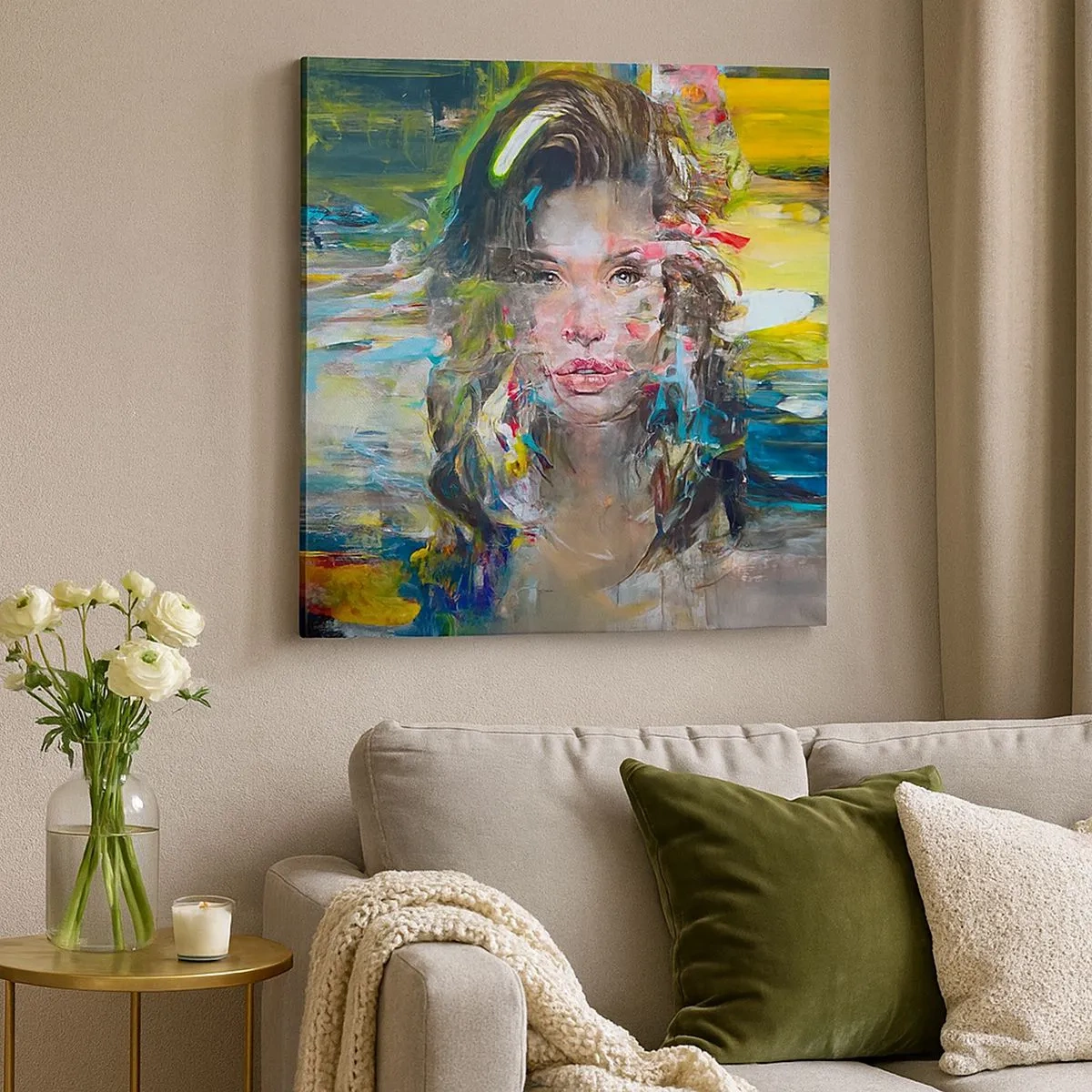 Lærredstryk - Billede på lærred - Bag lufttæppet - 30x30 cm