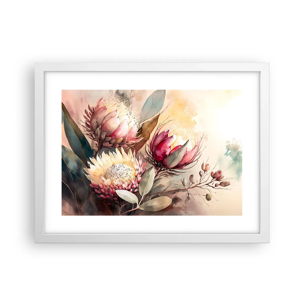 Plakat i hvid ramme - I profil og en face - 40x30 cm