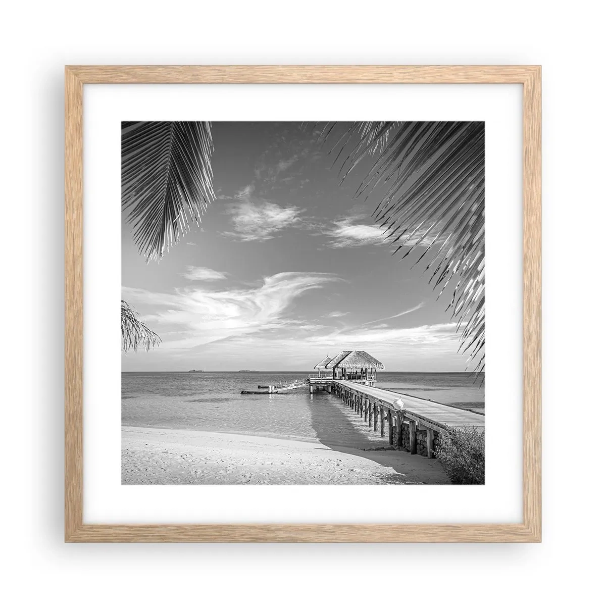 Plakat i ramme af lyst egetræ - Et minde eller en drøm? - 40x40 cm