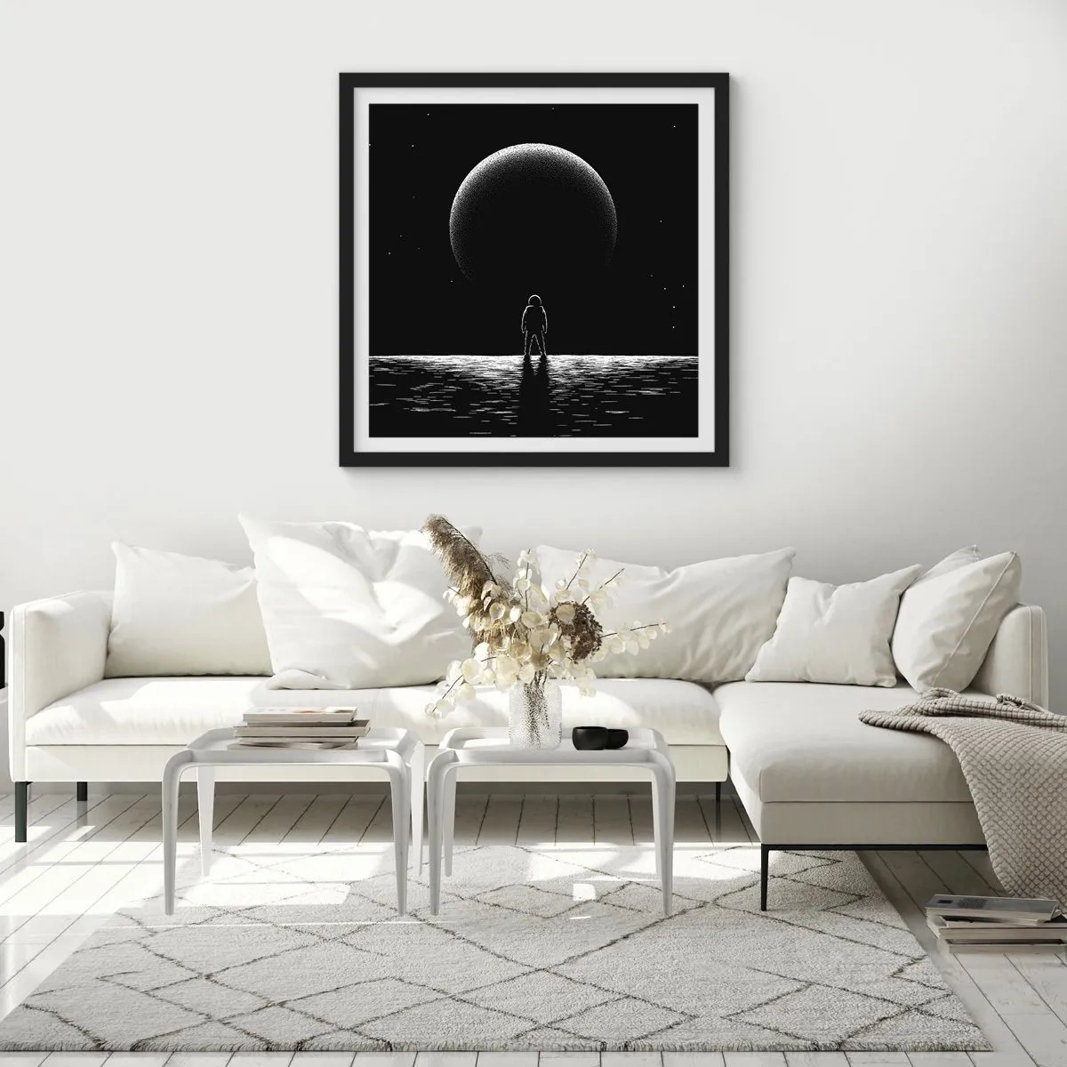 Plakat i sort ramme - Ansigt til ansigt - 30x30 cm