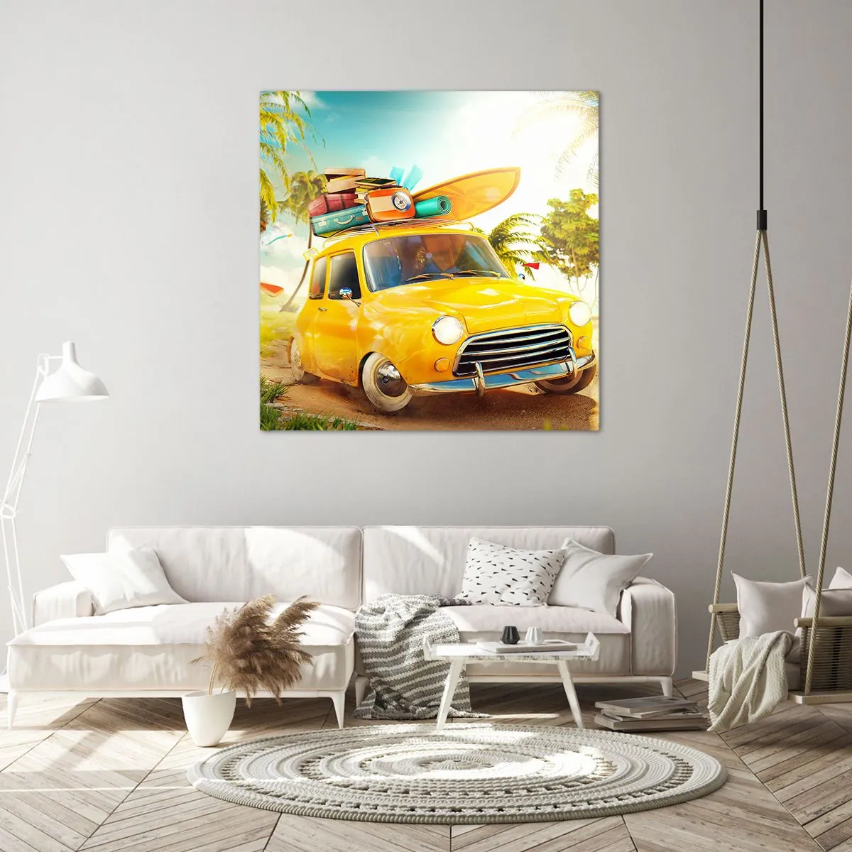 Lærredstryk - Billede på lærred - En rejse for mere end et smil - 40x40 cm