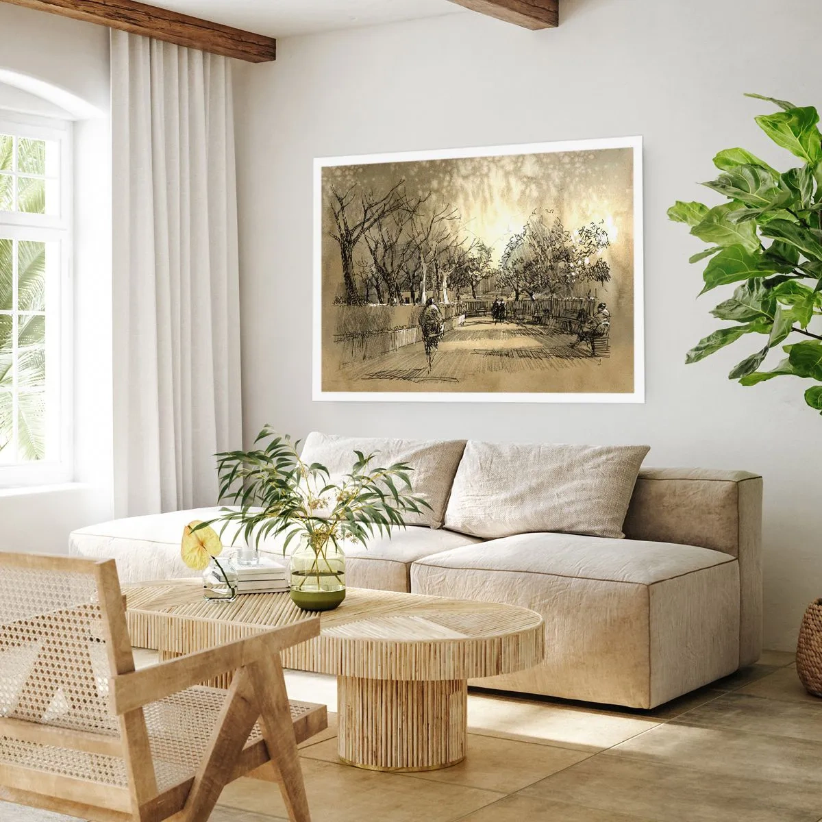 Plakat - Et øjeblik med fjer - 70x50 cm