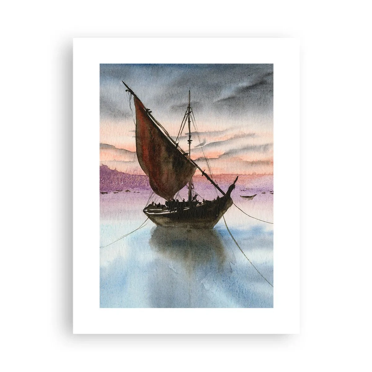 Plakat - Aften i havnen - 30x40 cm