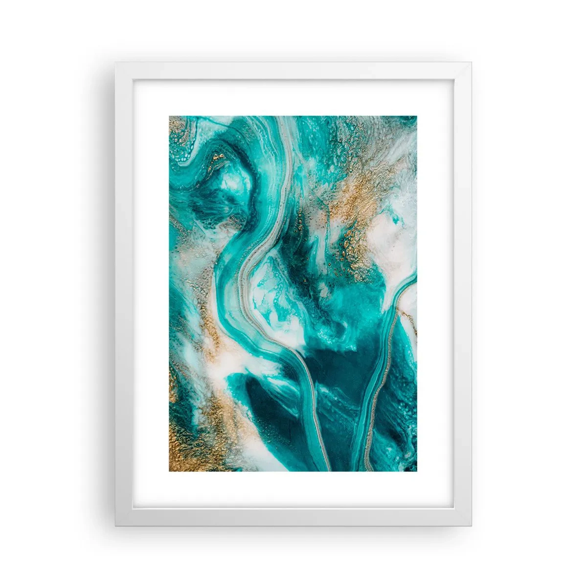 Plakat i hvid ramme - Flod af guld - 30x40 cm