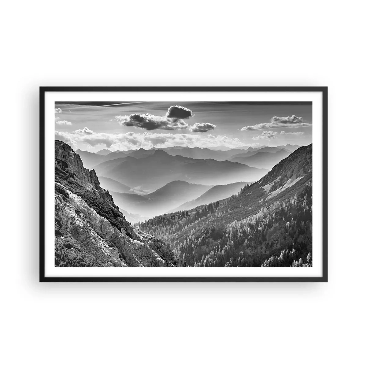 Plakat i sort ramme - Hele vejen til horisonten - 91x61 cm