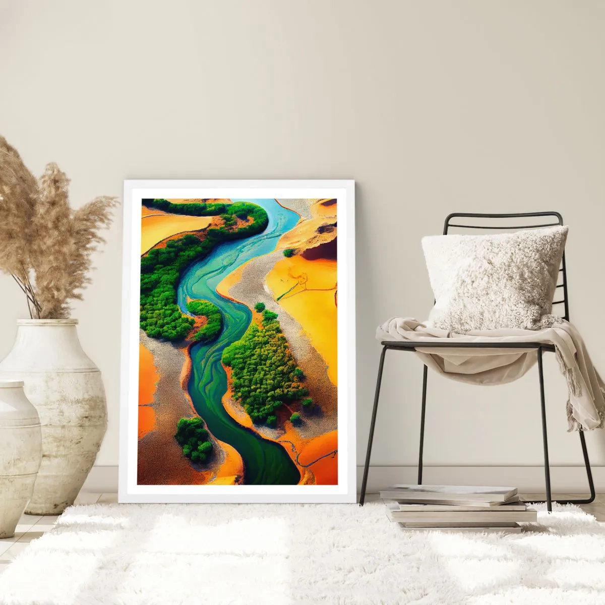 Plakat i hvid ramme - Livgivende flod - 30x40 cm