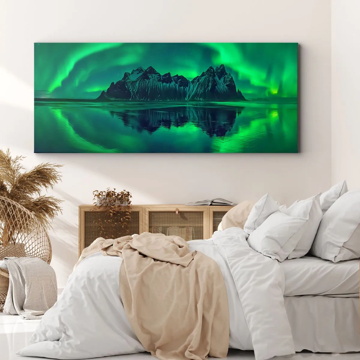 Lærredstryk - Billede på lærred - I auroraens arme - 120x50 cm