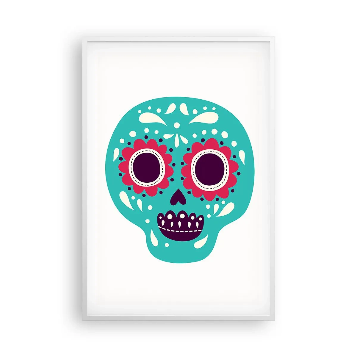 Plakat i hvid ramme - Livet - sjovt indtil døden - 61x91 cm