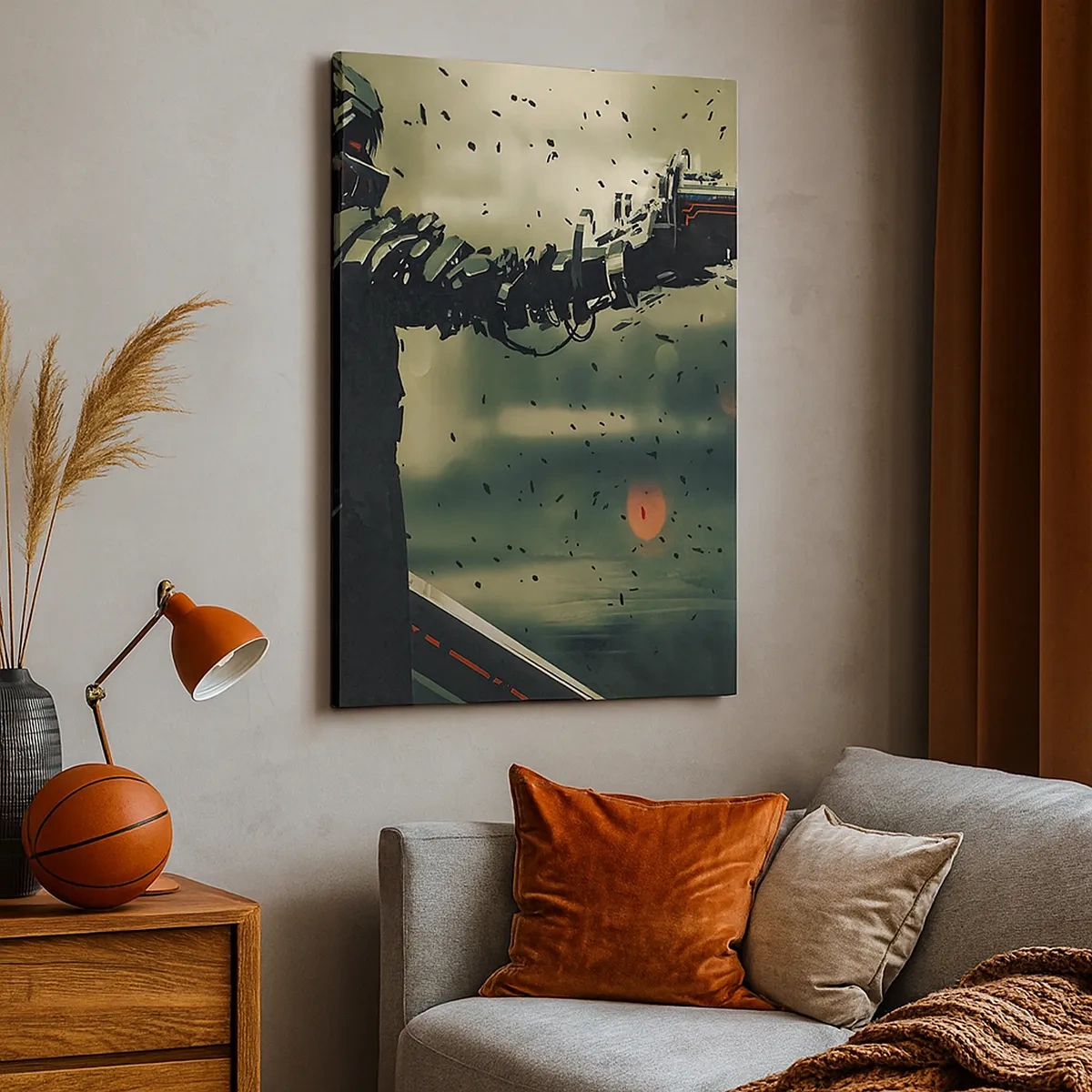 Lærredstryk - Billede på lærred - Dødeligt våben - din helt egen Terminator - 50x70 cm