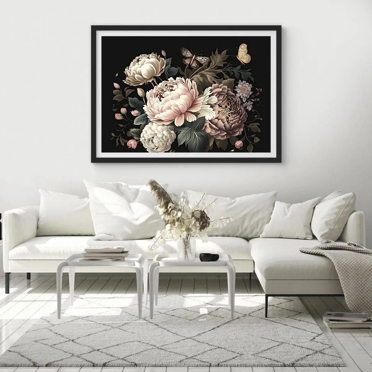 Plakat i sort ramme - I barok stil - 70x50 cm