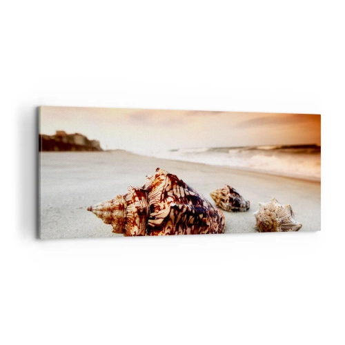 Lærredstryk - Billede på lærred - Bølgebevægelser - 100x40 cm