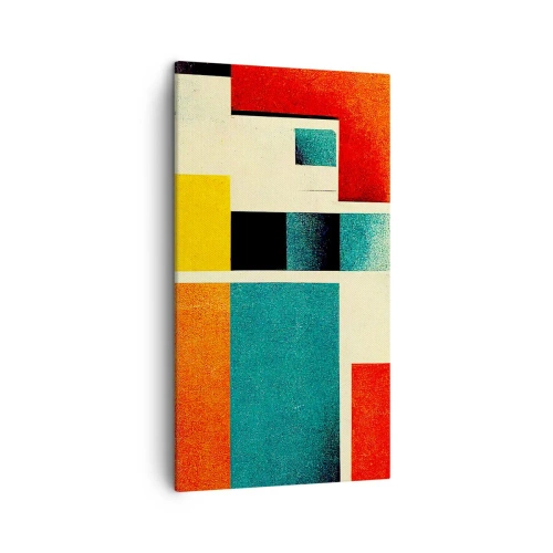 Lærredstryk - Billede på lærred - Geometrisk abstraktion - god energi - 45x80 cm