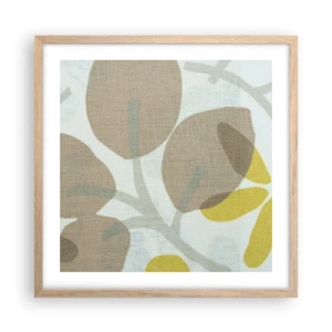 Plakat i ramme af lyst egetræ - Komposition i solskinnet - 50x50 cm