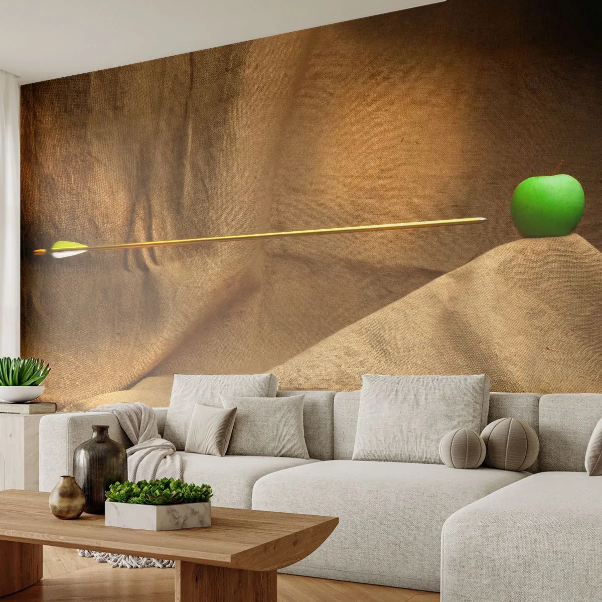 Fototapet Premium Canvas - Påkald William Tell's ånd - Grafik, Abstraktion, Bueskydning pil - 250x175 cm