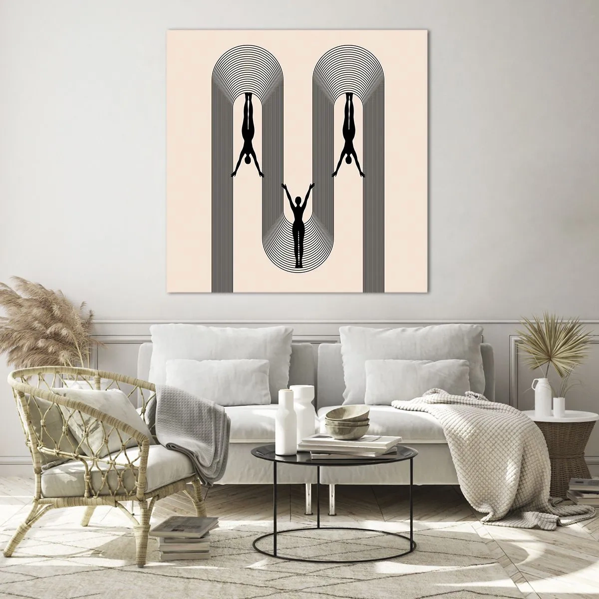 Billede på glas - På hovedet nedad - 70x70 cm