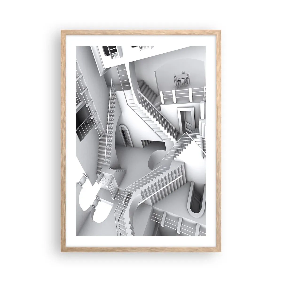 Plakat i ramme af lyst egetræ - Rummets paradokser - 50x70 cm