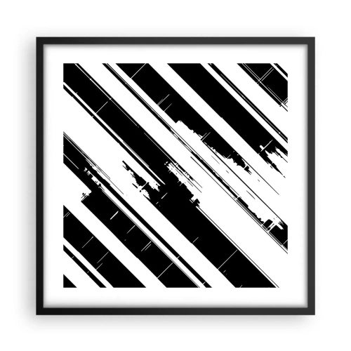 Plakat i sort ramme - Intens og dynamisk komposition - 50x50 cm