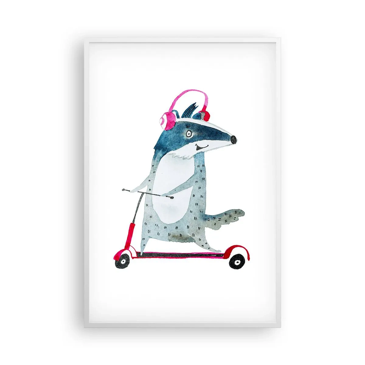 Plakat i hvid ramme - Grævlingens glæder - 61x91 cm