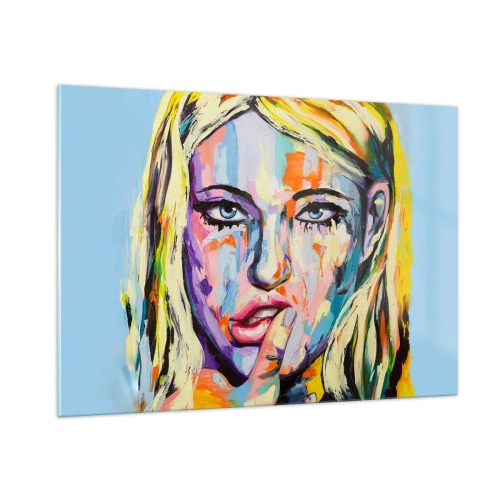 Billede på glas - Se hende lige i øjnene - 100x70 cm