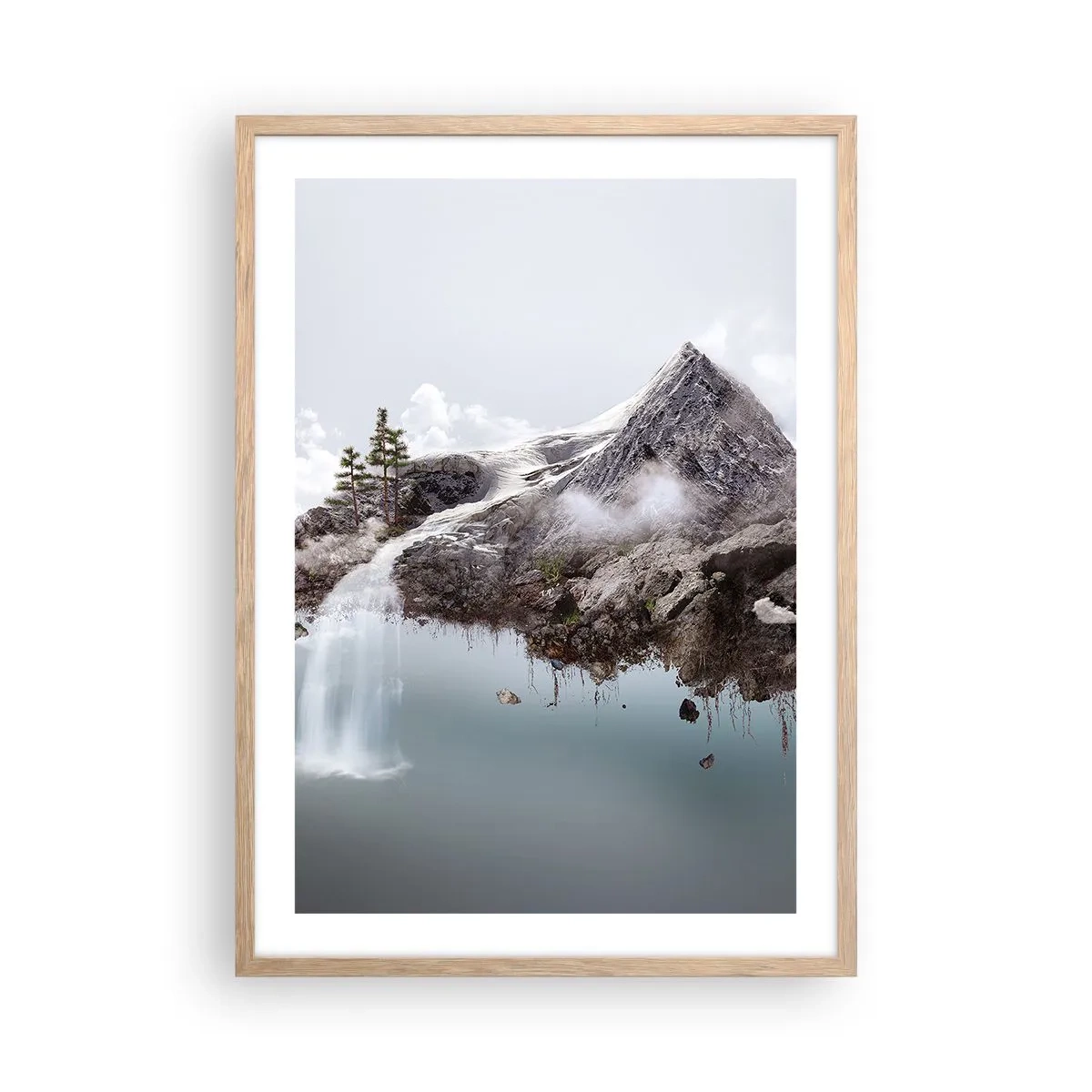 Plakat i ramme af lyst egetræ - Set gennem en surrealists øjne - 50x70 cm