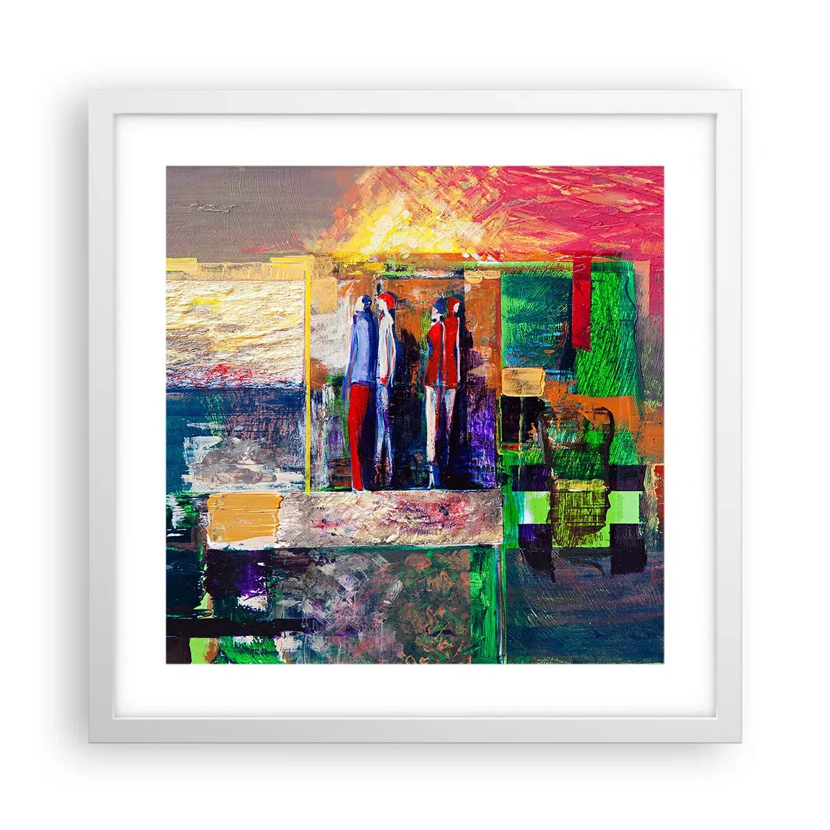 Plakat i hvid ramme - Forhold og følelser - 40x40 cm