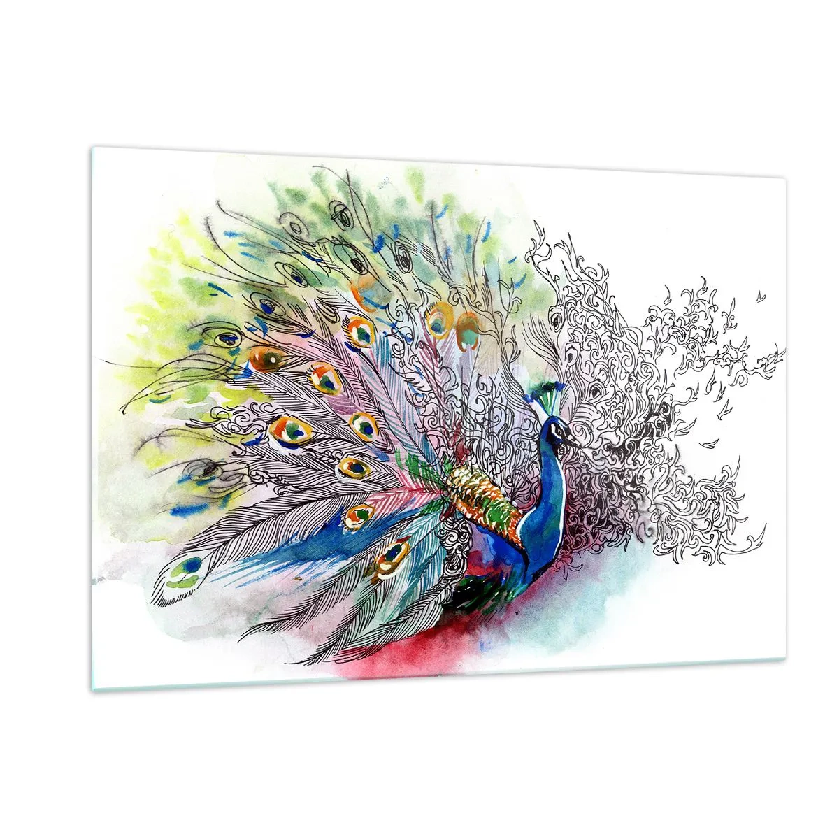 Billede på glas - Med stolthed mod grå - 120x80 cm