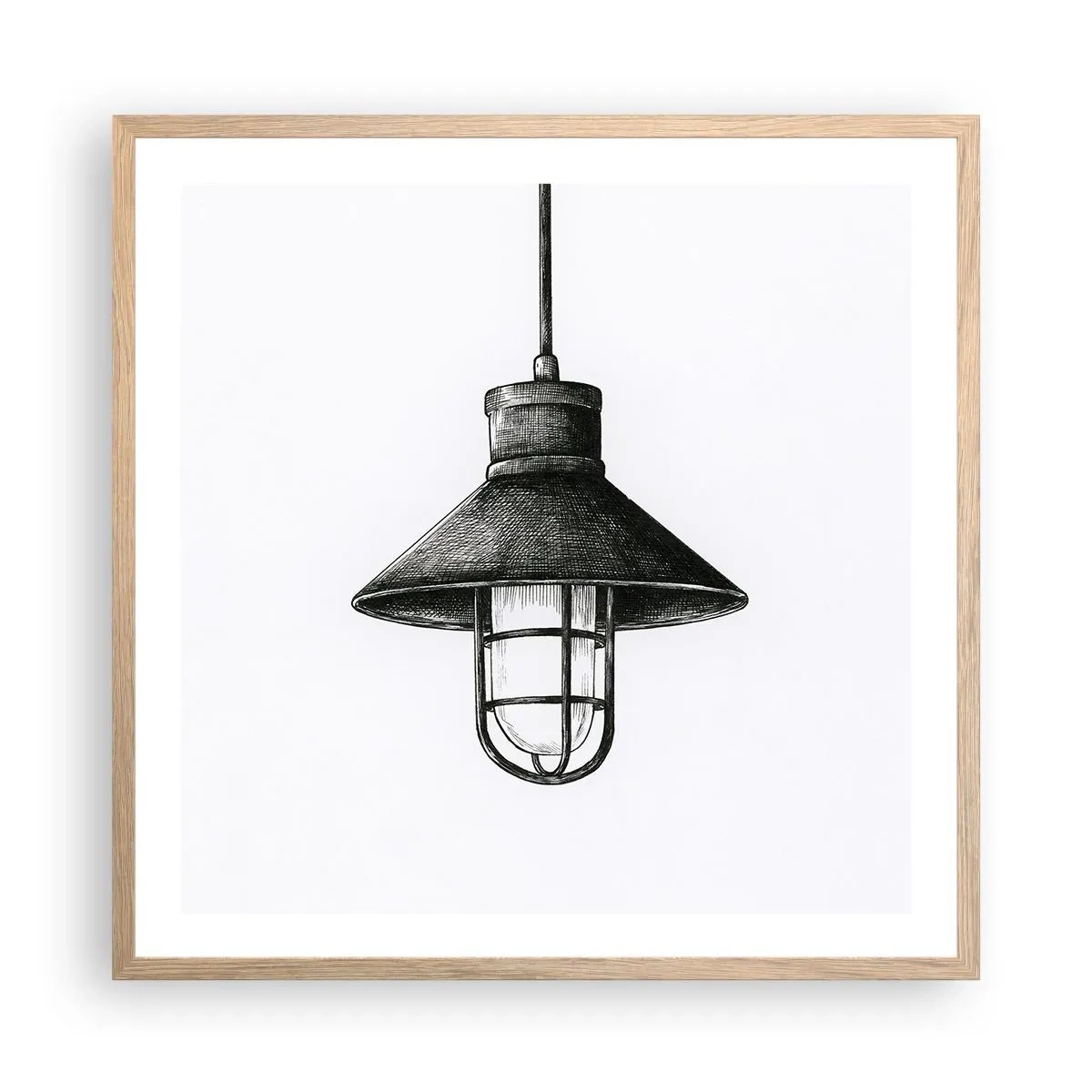 Plakat i ramme af lyst egetræ - Som for mange år siden... - 60x60 cm