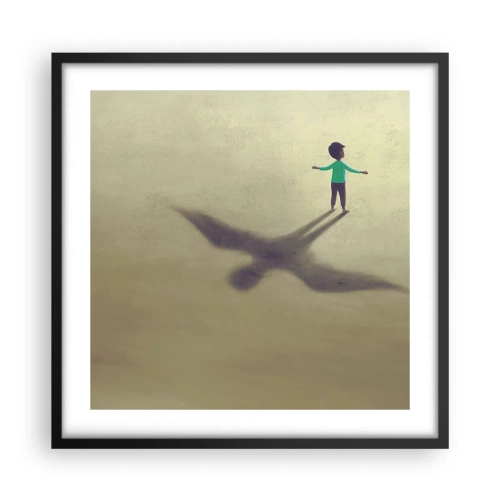 Plakat i sort ramme - Fremtidens helt - 50x50 cm