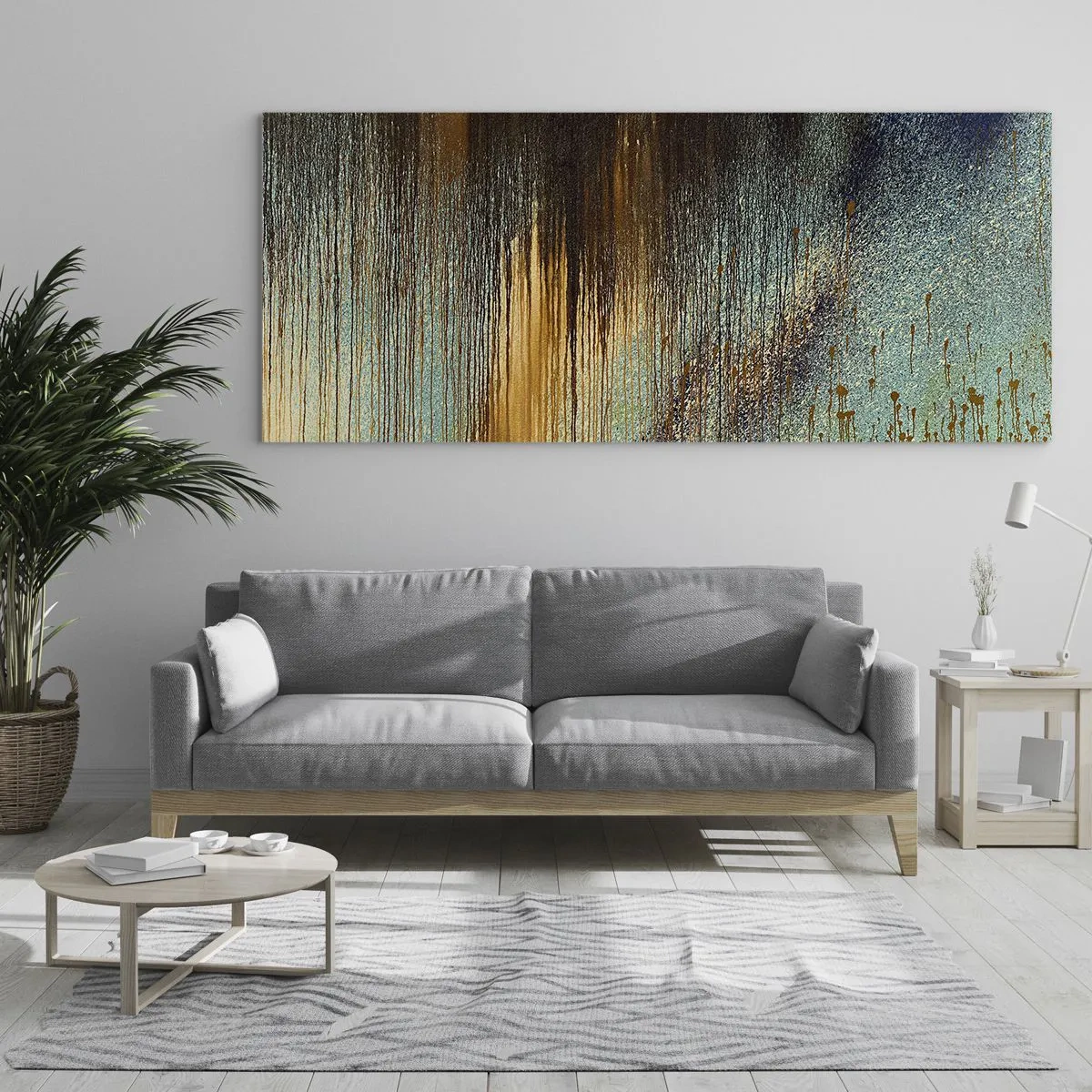 Billede på glas - En utilsigtet farverig komposition - 100x40 cm
