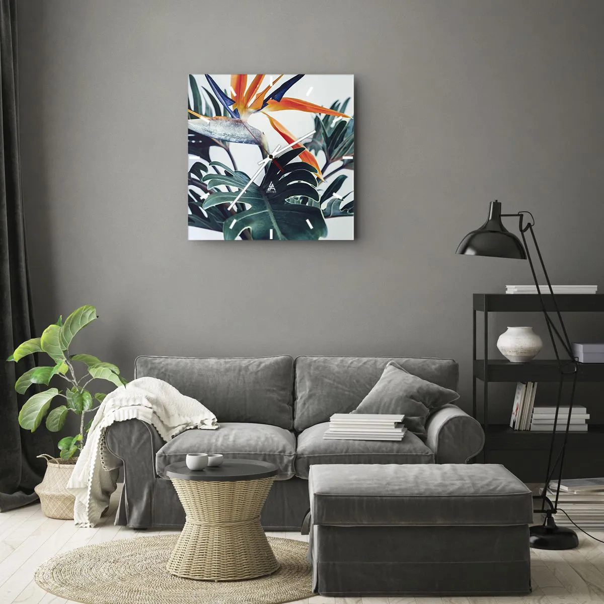 Vægur, Uret - Fuglebur - 40x40 cm