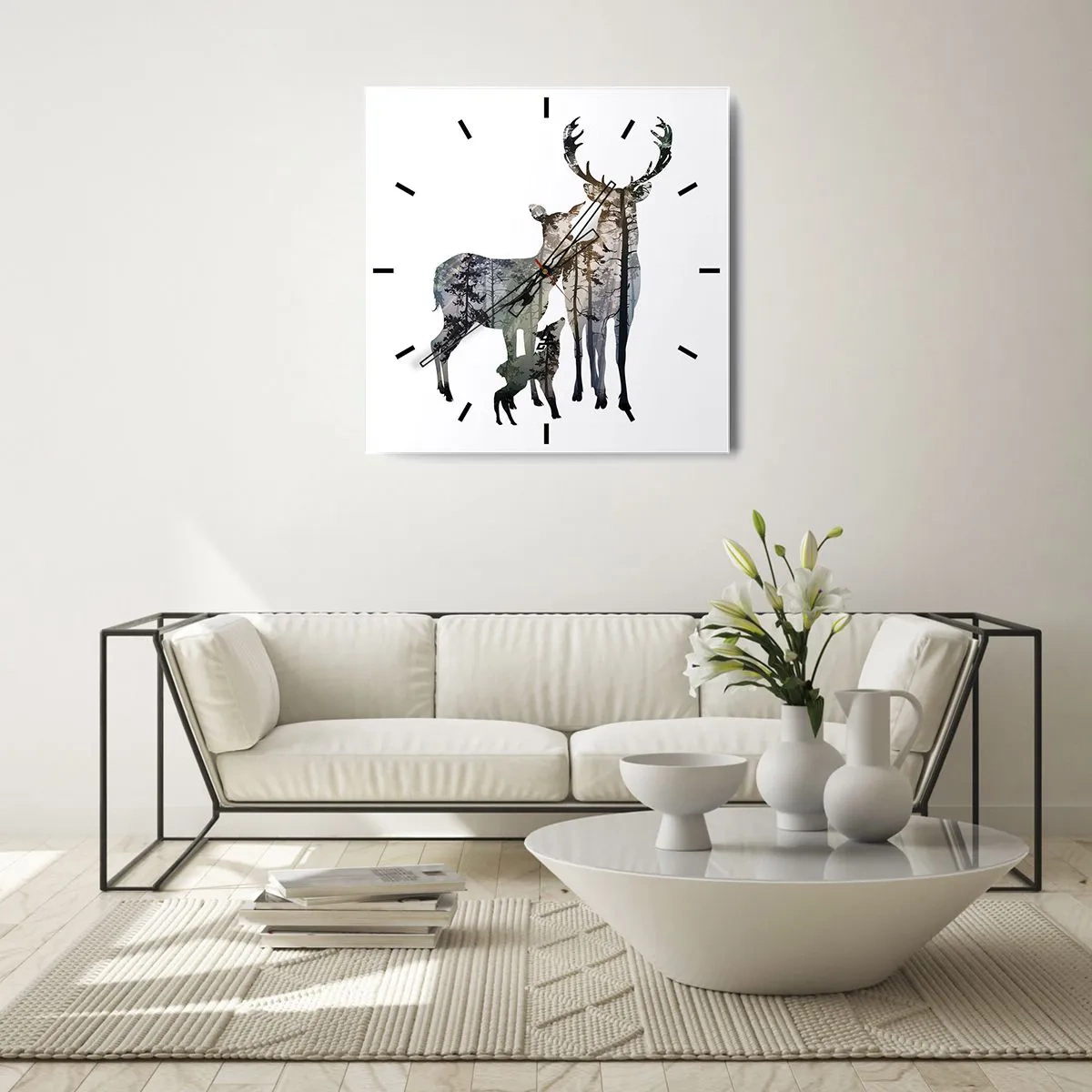 Vægur, Uret - Familiefoto - 30x30 cm