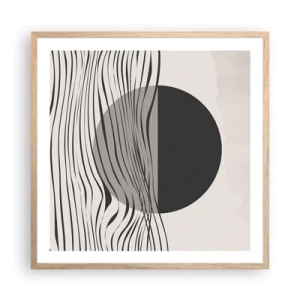Plakat i ramme af lyst egetræ - Halvkomposition - 60x60 cm