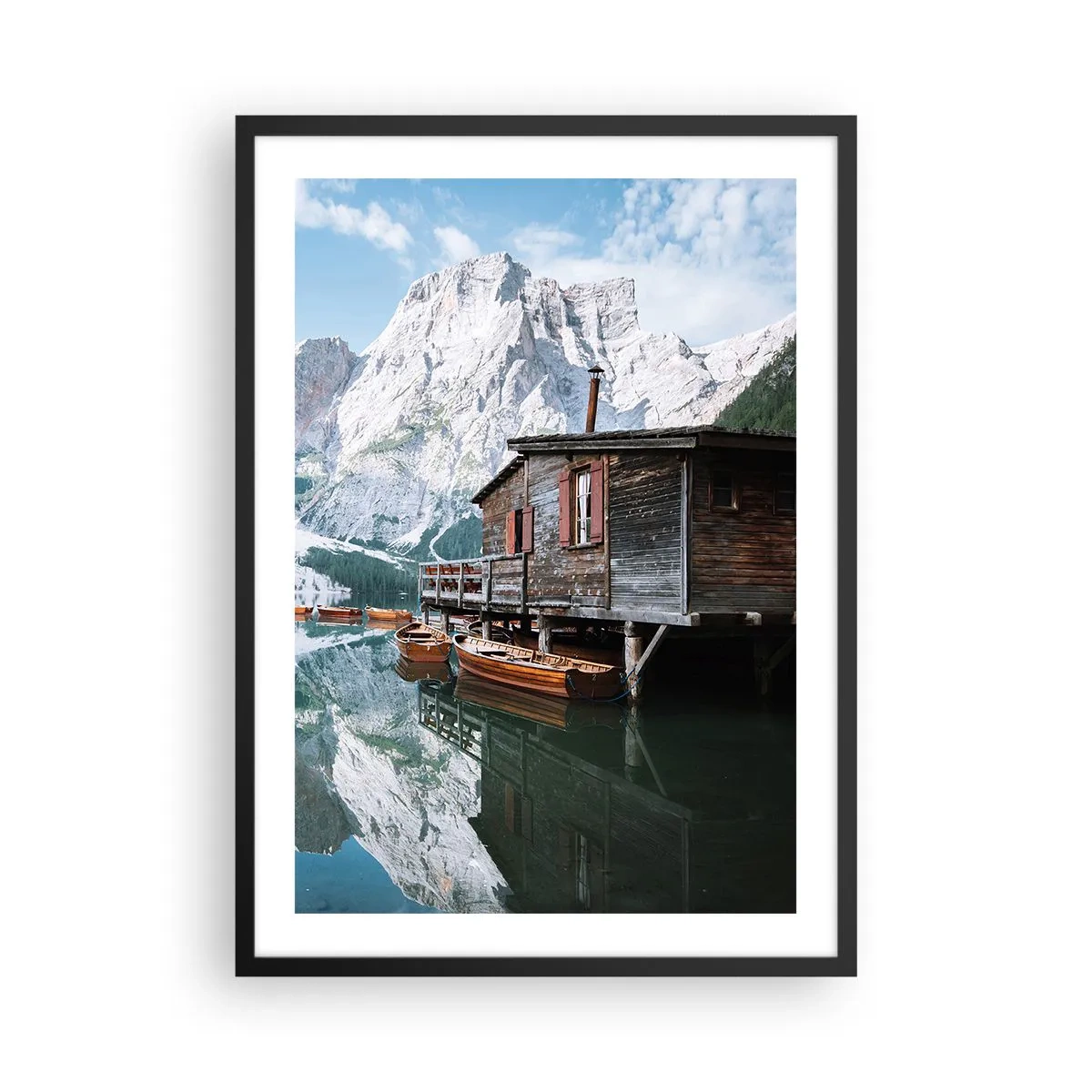 Plakat i sort ramme - Krystalklar bjergmorgen - 50x70 cm