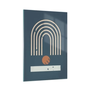 Billede på glas - Geometri på granatæble - 80x120 cm