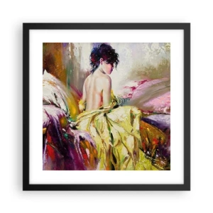 Plakat i sort ramme - Mellem munden og kanten af ​​bægeret - 40x40 cm