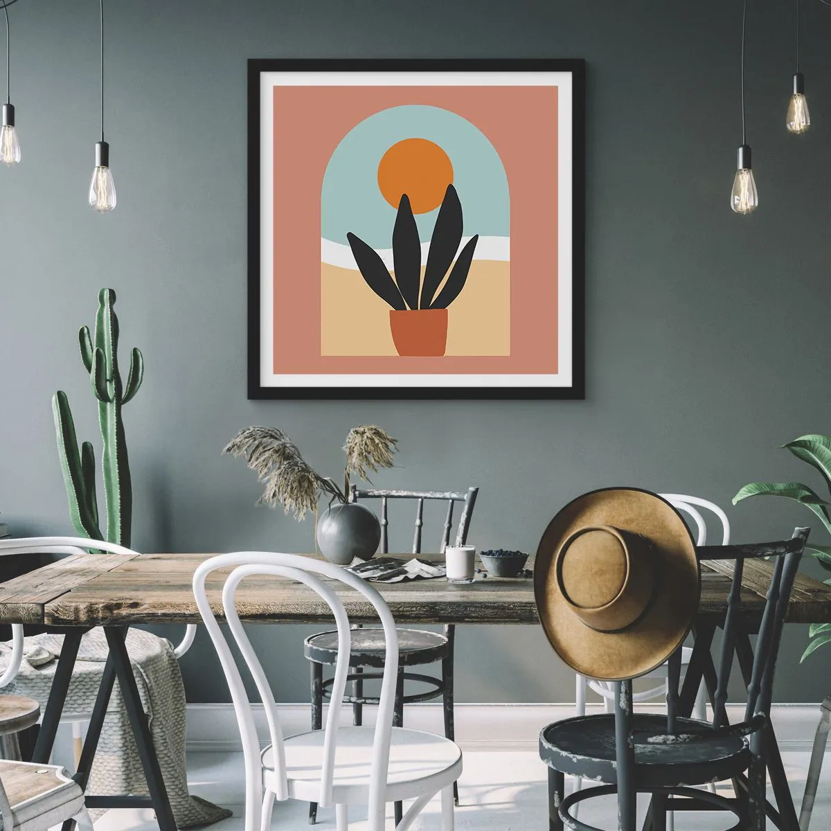 Plakat i sort ramme - Små glæder - 50x50 cm