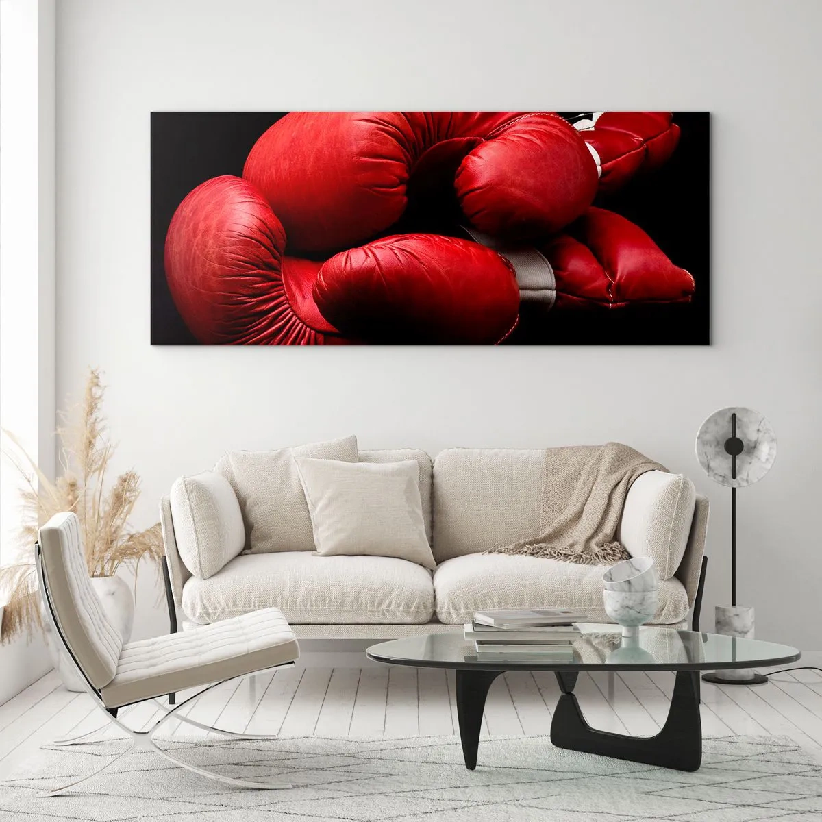 Billede på glas - Kampens spænding bag os - 160x50 cm