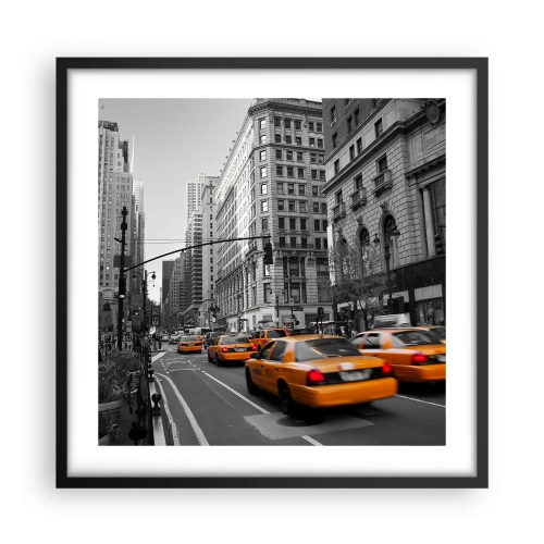 Plakat i sort ramme - Storbyens sol - 50x50 cm