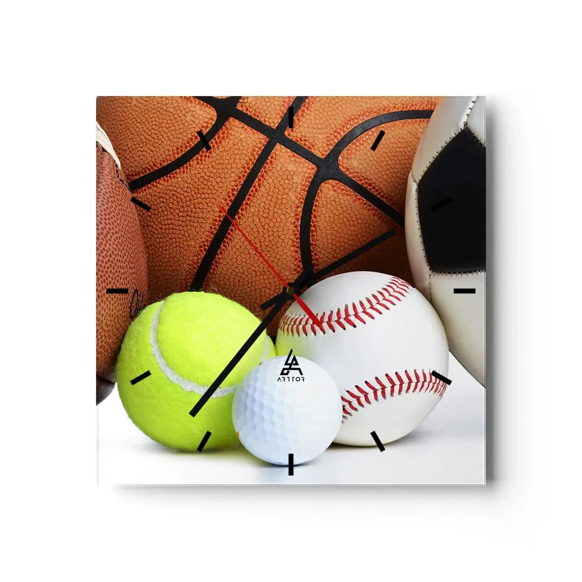 Vægur, Uret - Forbindelse med bolden! - 30x30 cm