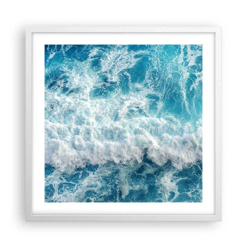 Plakat i hvid ramme - Glædeligt og i spring - 50x50 cm